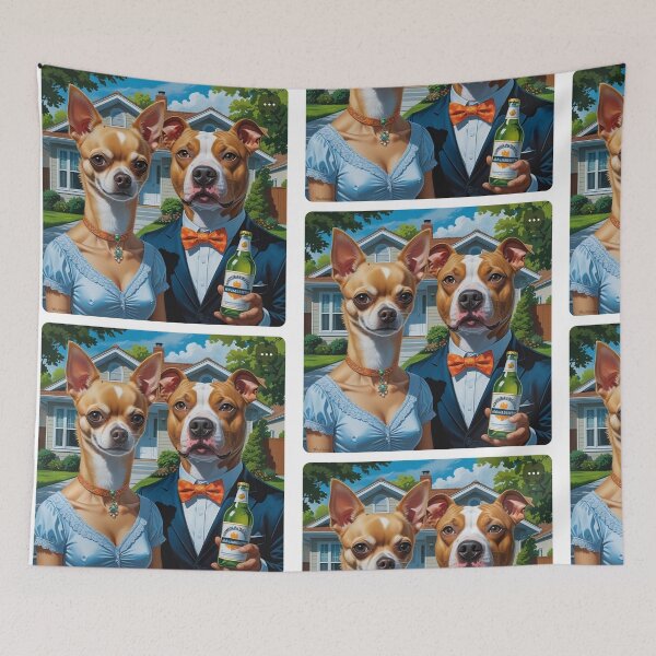 Item preview, Funny Dog Couple in Tuxedo and Dress – Classy Wedding Party Art designed and sold by ReyDeLaCalle.