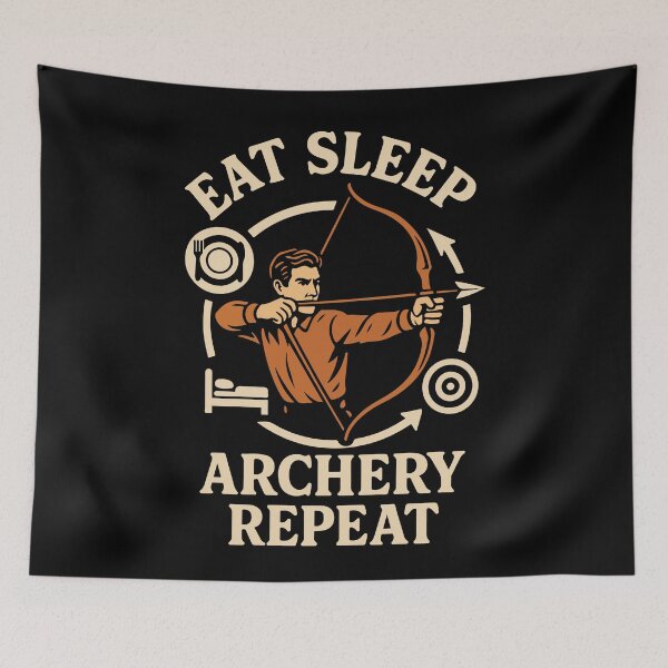 Item preview, Eat Sleep Archery Repeat Funny Archer designed and sold by LuminOrb.
