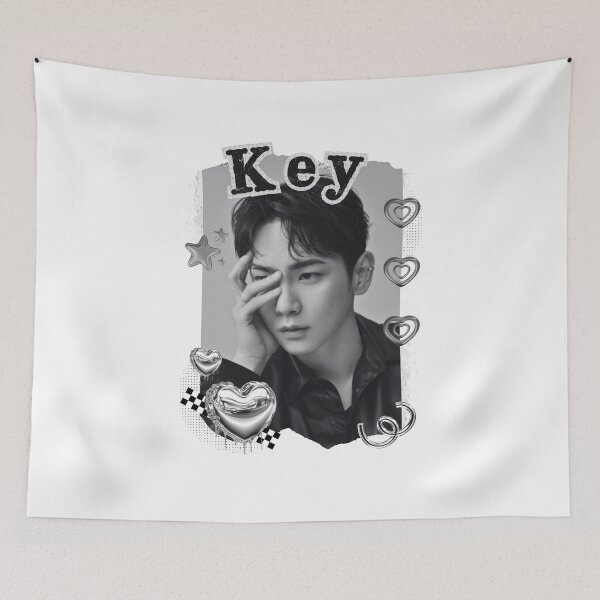 Item preview, Key from Shinee Kpop Solo Artist Black and White Collage Digital Art Portrait designed and sold by AJUNICE STUDIO.