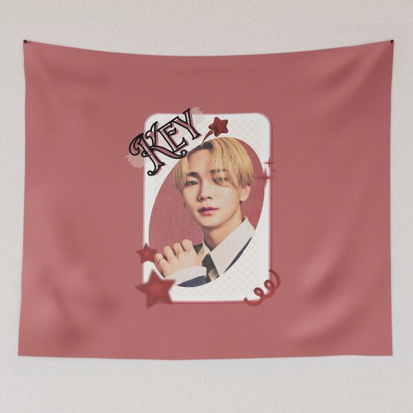 Item preview, Key from Shinee Korean Solo Artist Card Red Aesthetic Collage Design designed and sold by AJUNICE STUDIO.