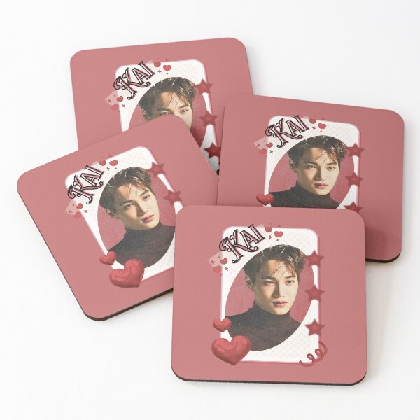 Item preview, Kai from EXO Korean Solo Artist Card Red Aesthetic Collage Design designed and sold by AJUNICE STUDIO.