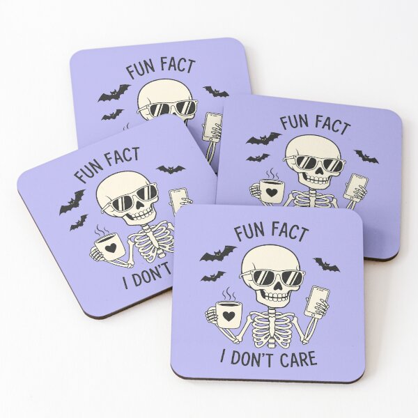 Item preview, Fun Fact I don't care skeleton designed and sold by NettiesWallArt.
