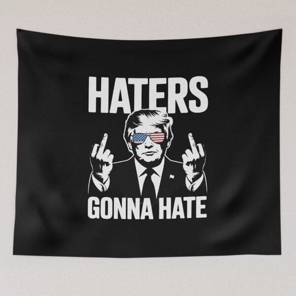 Item preview, Haters Gonna Hate President Donald Trump Middle Finger designed and sold by Charidana.
