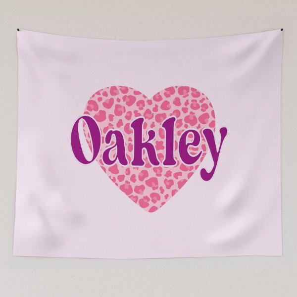 Item preview, Oakley Name Pink Leopard Heart  designed and sold by Jeallan Designs.
