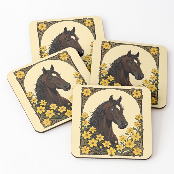 Item preview, Marsh Tacky Horse Surrounded By Yellow Jasmine Flowers designed and sold by taiche.