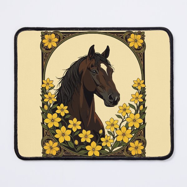Item preview, Marsh Tacky Horse Surrounded By Yellow Jasmine Flowers designed and sold by taiche.