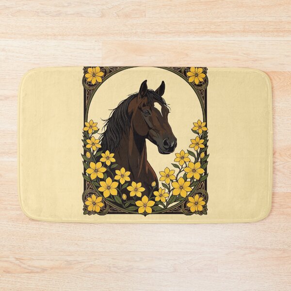 Item preview, Marsh Tacky Horse Surrounded By Yellow Jasmine Flowers designed and sold by taiche.