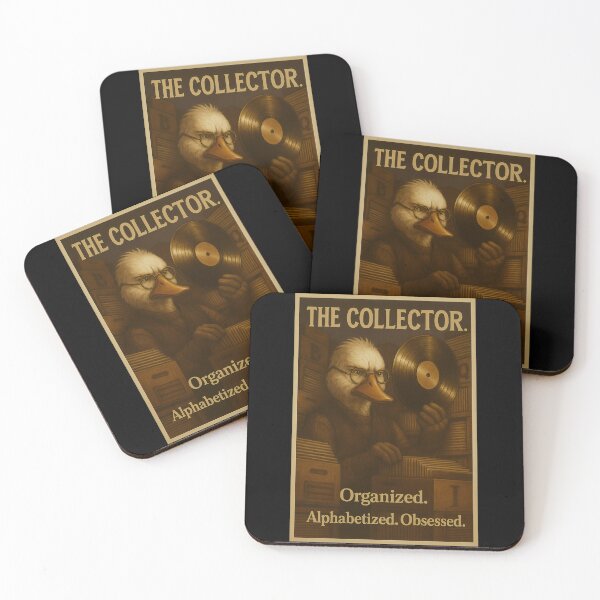 Item preview, The Collector Duck Vintage Vinyl Poster Organized Alphabetized Obsessed designed and sold by TeeTimeTreasure.