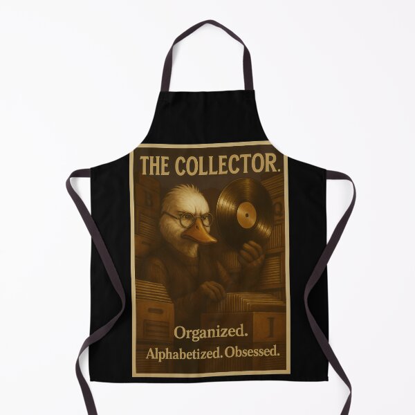 Item preview, The Collector Duck Vintage Vinyl Poster Organized Alphabetized Obsessed designed and sold by TeeTimeTreasure.