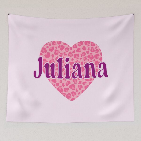 Item preview, Juliana Name Pink Leopard Heart  designed and sold by Jeallan Designs.