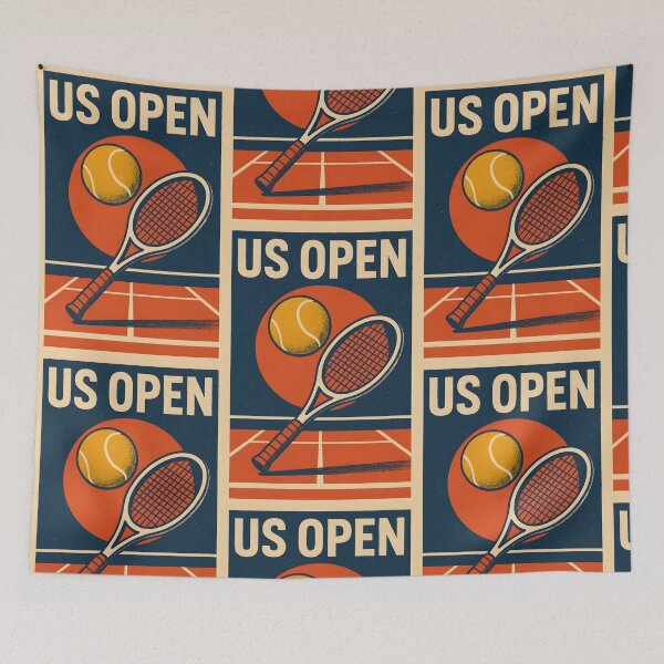 Artikelvorschau, US Open Tennis Vintage Poster | Retro Sport T-Shirt entworfen und verkauft von BRAINROTWEAR.