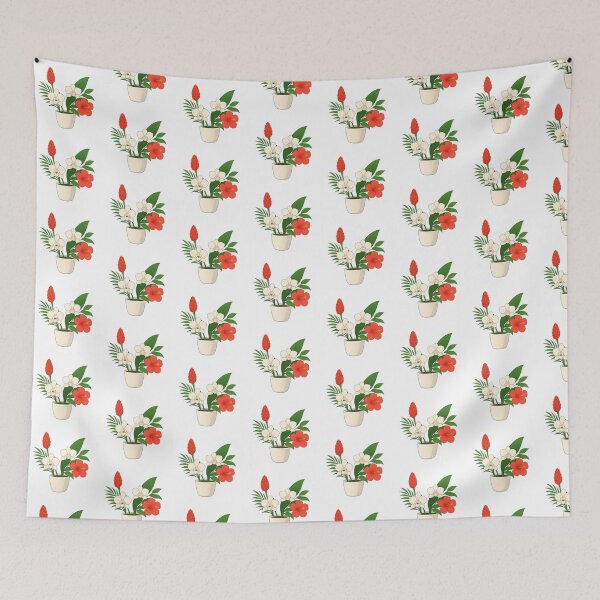 Item preview, white and red flowers designed and sold by BLU3BERRYprint.