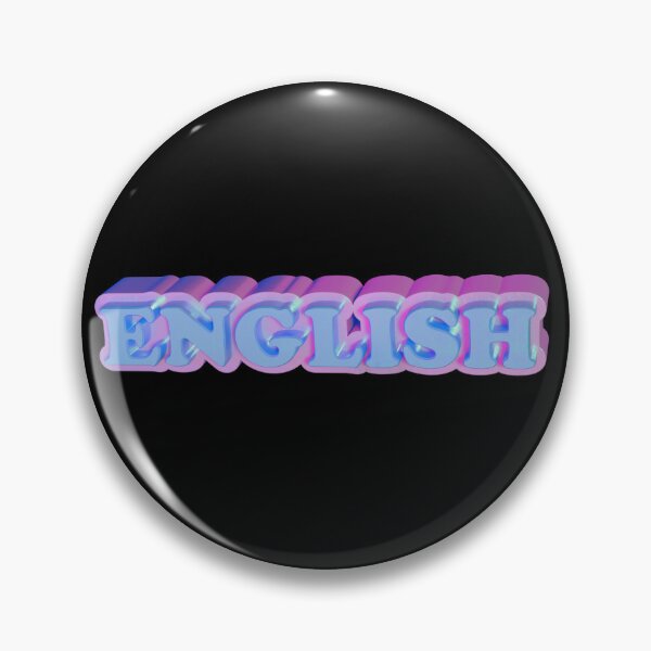 Item preview, School subjects label English metallic pink and blue designed and sold by MyYellowBird.