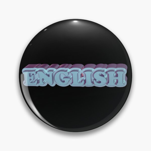 Item preview, School subjects label English metallic blue designed and sold by MyYellowBird.