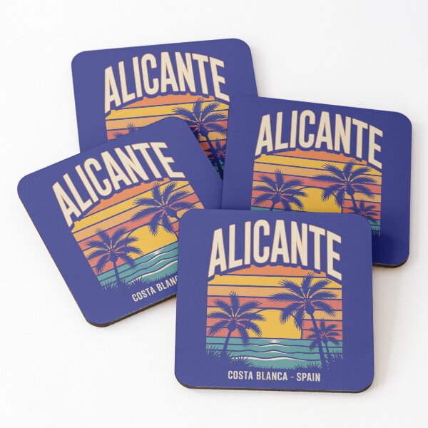 Item preview, Alicante Retro Sunset T-Shirt – Costa Blanca Spain Summer Tee designed and sold by Timeless Design.