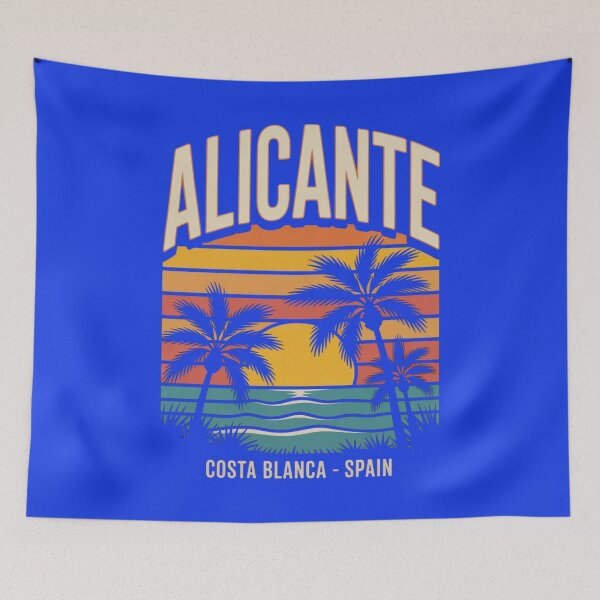 Item preview, Alicante Retro Sunset T-Shirt – Costa Blanca Spain Summer Tee designed and sold by Timeless Design.