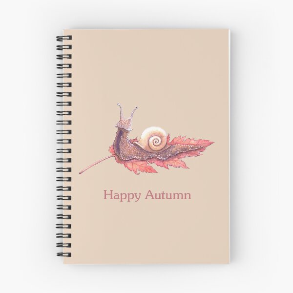 Item preview, Watercolour of a cute little snail smiling on an autumn leaf designed and sold by Lucy Dreams.