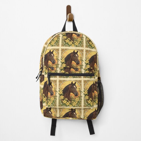 Item preview, Spanish Horse Breed Surrounded By Yellow Jasmine Flowers designed and sold by taiche.