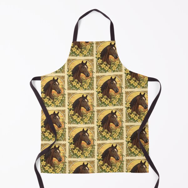 Item preview, Spanish Horse Breed Surrounded By Yellow Jasmine Flowers designed and sold by taiche.