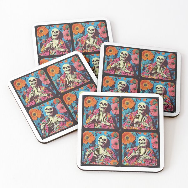 Item preview, Funny Photobooth Skeleton Halloween - Retro Flower Power designed and sold by RockFireMerch.