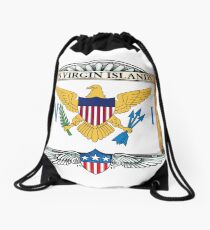 United States Virgin Islands Art Deco Design with Flag Drawstring Bag
