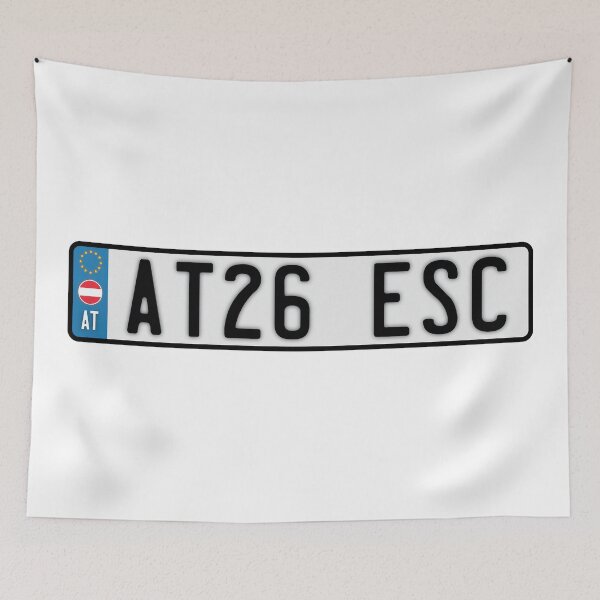 Item preview, ESC licence plate [2026, Vienna] designed and sold by lazarusheart.