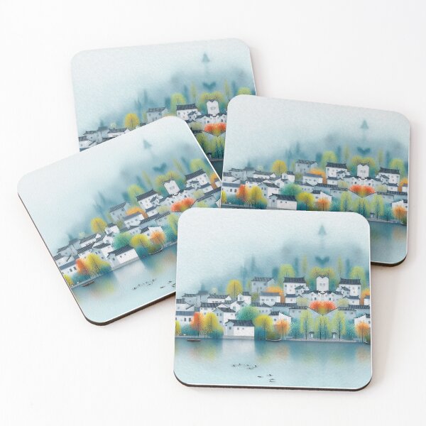 Item preview, Chinese calm landscape painting bank of a lake  designed and sold by Artania21.