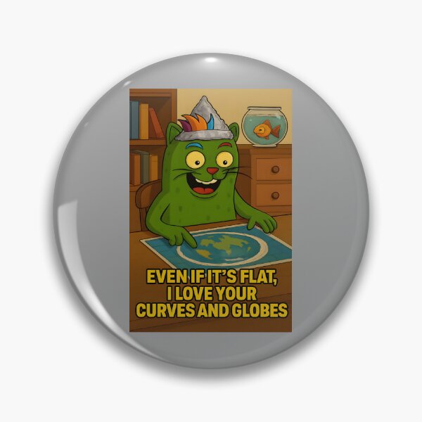Item preview, Flat Earth Cat Conspiracy – Tin Foil Hat Humor designed and sold by AgonGM.