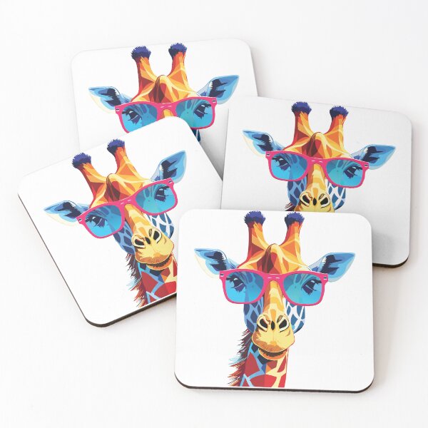 Item preview, Cool Colorful Giraffe in Sunglasses – Pop Art Animal Illustration designed and sold by Wild and Still Studio.