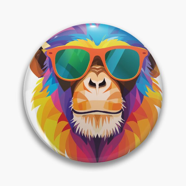 Item preview, Cool Colorful Monkey in Sunglasses – Pop Art Animal Illustration designed and sold by Wild and Still Studio.