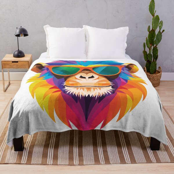 Item preview, Cool Colorful Monkey in Sunglasses – Pop Art Animal Illustration designed and sold by Wild and Still Studio.