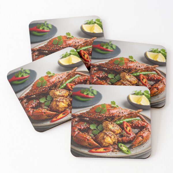 Item preview, Mouthwatering Spicy Crab Pepper Fry - Foodie Art Print designed and sold by Vida e Arte.