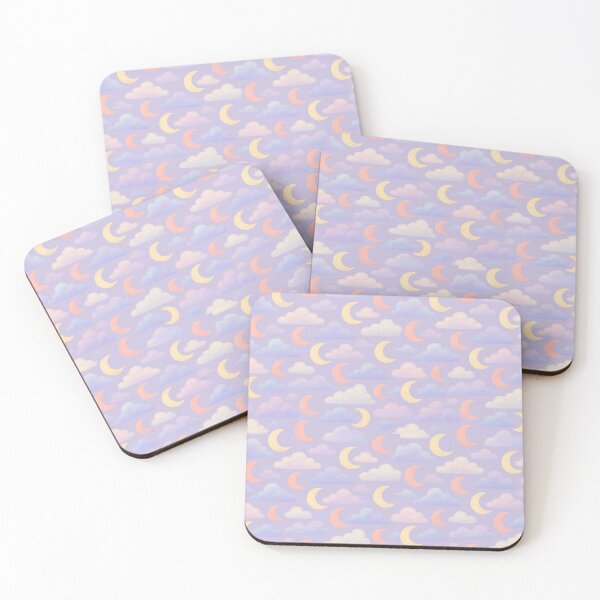 Item preview, Lavender Sky with Moons and Clouds – Seamless Celestial Pattern designed and sold by SoftWavesStudio.