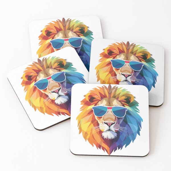 Item preview, Cool Colorful Lion in Sunglasses – Pop Art Animal Illustration designed and sold by Wild and Still Studio.
