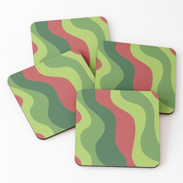 Item preview, Abstract Red and Green Retro Waves designed and sold by Lollik.