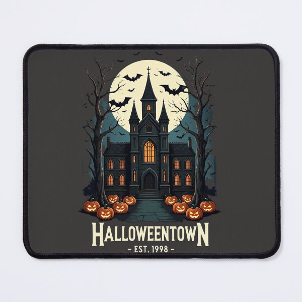 Item preview, Spooky Halloweentown Gothic Building – Retro Halloween EST. 1998 Tee designed and sold by arceeddesign.