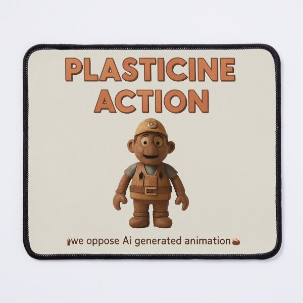 Item preview, PLASTICINE ACTION: WE OPPOSE AI. designed and sold by adamjourney.
