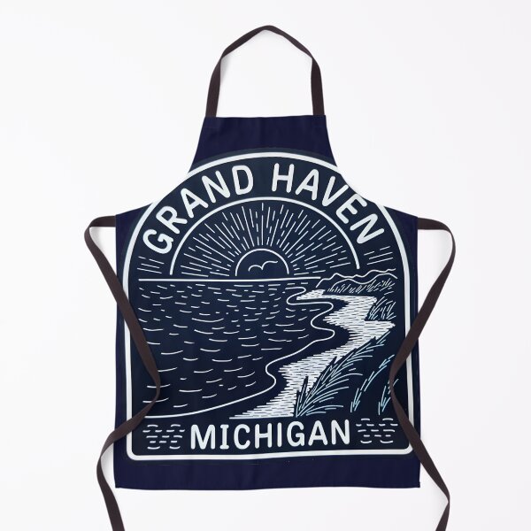 Item preview, Grand Haven Vintage Line Art Decal designed and sold by TheOldMittenIllustrated.