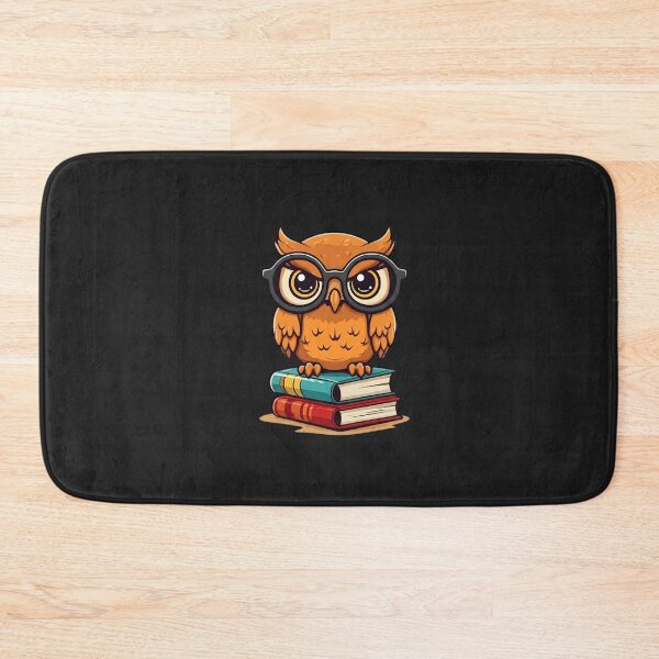 Item preview, Cute Owl with Glasses Sitting on Books – Adorable Cartoon Animal Design designed and sold by ColorSplash123.