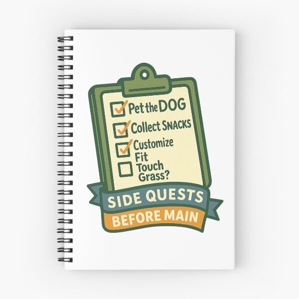 Item preview, Side Quests Before Main – RPG Checklist Tee designed and sold by Justonemorelvl.