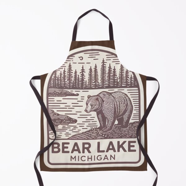 Item preview, Bear Lake Michigan Vintage Line Art designed and sold by TheOldMittenIllustrated.