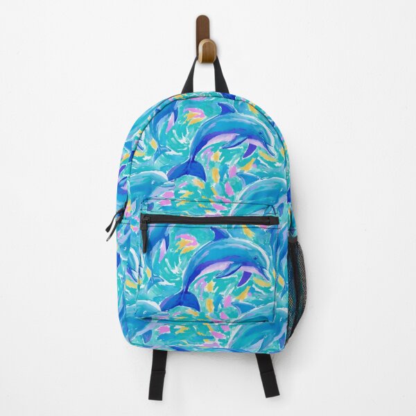 Item preview, Preppy dolphins playing in the turquoise sea markers and watercolir designed and sold by SophieClimaArt.