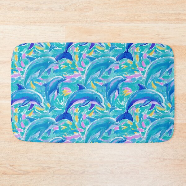 Item preview, Delfines preppy jugando en el mar turquesa, marcadores y acuarelas designed and sold by SophieClimaArt.