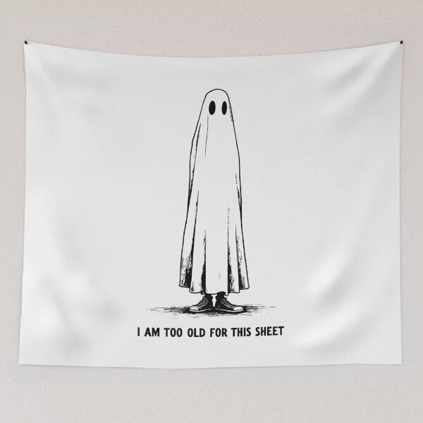 Item preview, Funny Ghost Pun Too Old For This Sheet-Black  designed and sold by HasHs.