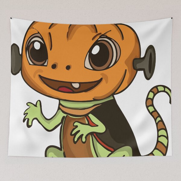 Item preview, Halloween Lizard with Pumpkin Head designed and sold by CheriTanya.