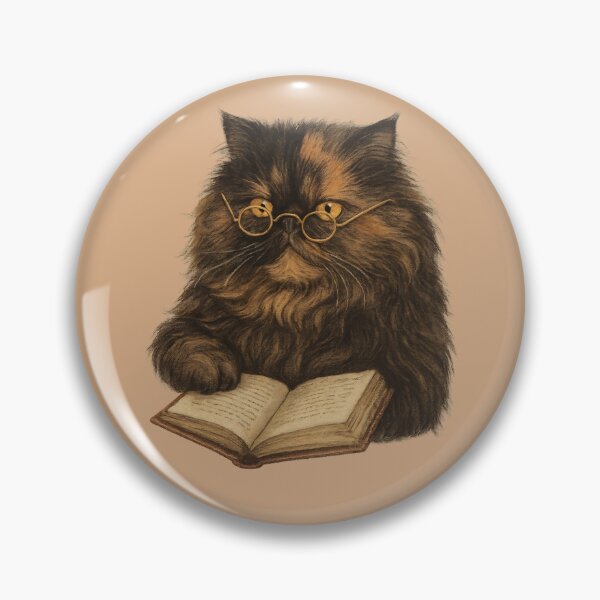 Item preview, Makhmaloo the Academic Cat – Persian Cat Reading Illustration designed and sold by SraotaStudio.