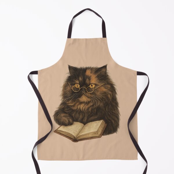 Item preview, Makhmaloo the Academic Cat – Persian Cat Reading Illustration designed and sold by SraotaStudio.