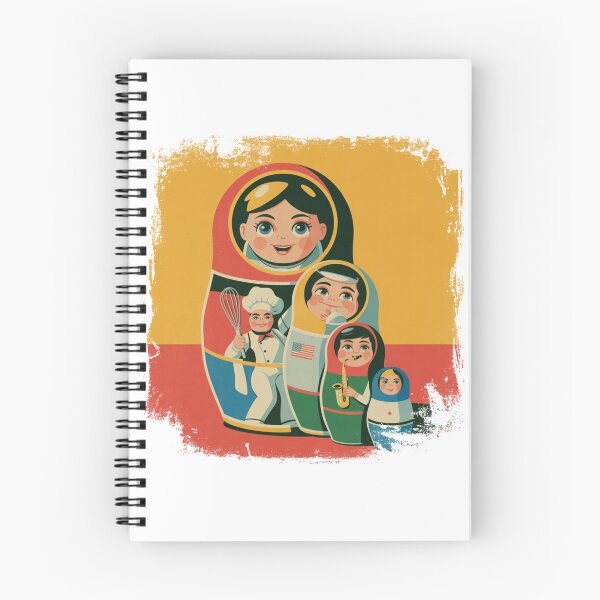 Item preview, Matryoshka Careers – Retro Russian Nesting Dolls, Babushka with Professions designed and sold by Okada's t-shirts & accessories.