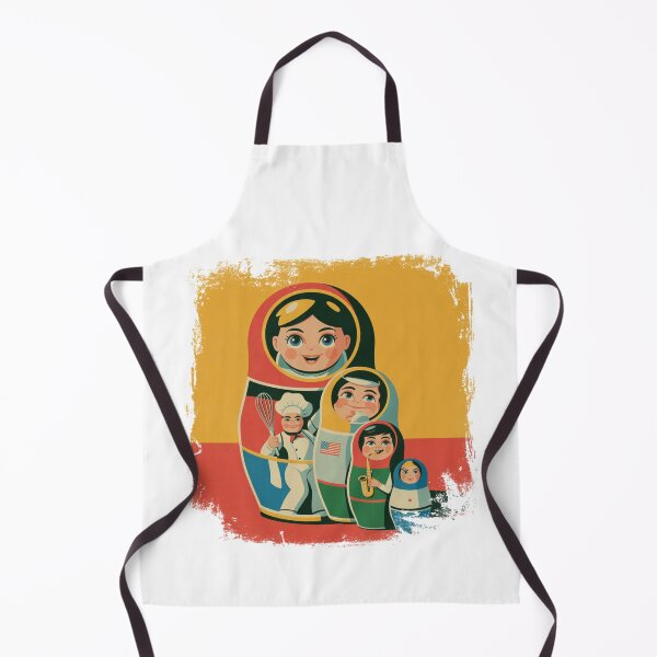 Item preview, Matryoshka Careers – Retro Russian Nesting Dolls, Babushka with Professions designed and sold by Okada's t-shirts & accessories.