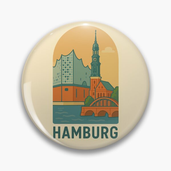 Artikelvorschau, Hamburg Reise-Souvenir-Aufkleber entworfen und verkauft von rogue-design.